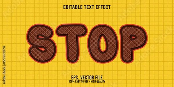 Fototapeta Editable text effect STOP word art typography illustration template style premium vector