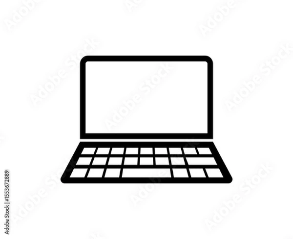Fototapeta laptop or notebook vector icon isolated on white 