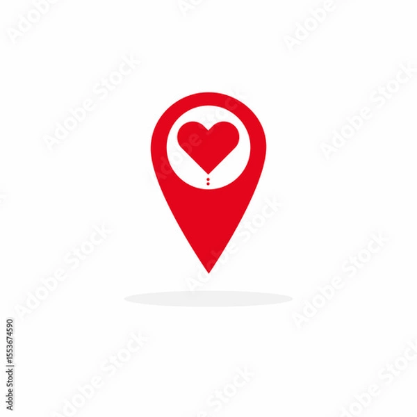 Obraz map pointer with heart