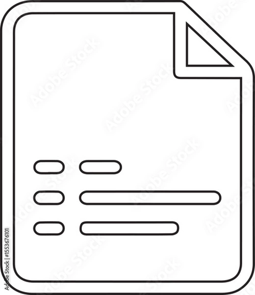 Fototapeta A sleek document graphic outlines information on a page with lines, perfect for business interfaces, application design, and website development, adding a clean touch to any presentation.