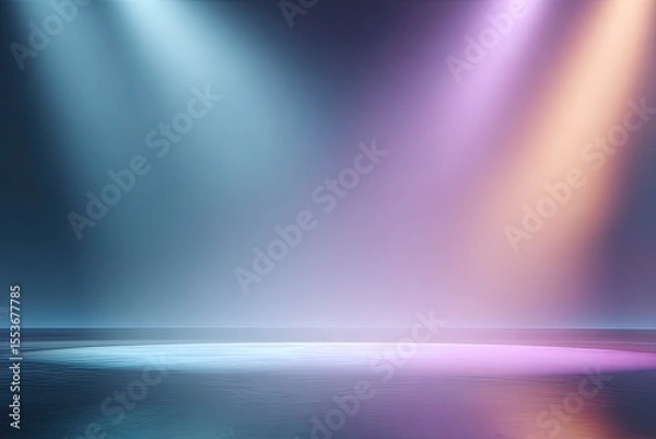 Fototapeta Empty stage lit by two spotlights