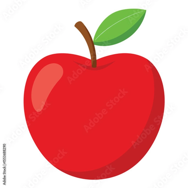 Fototapeta Apple vector on white background.