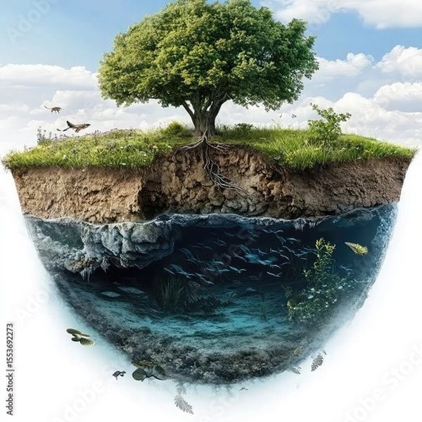 Fototapeta Ecosystem collapse prevention biodiversity protection habitat conservation climate change adaptation ecosystem resilience species preservation ecological balance sustainable practices