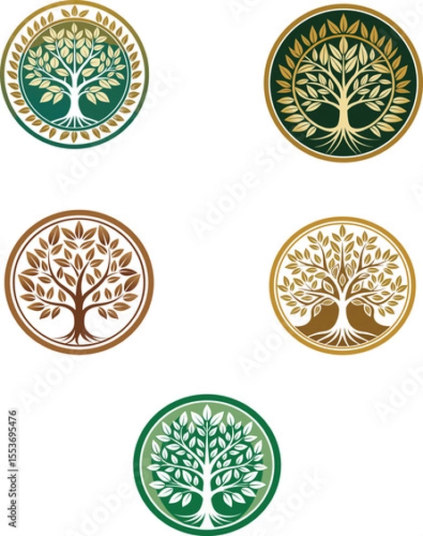 Fototapeta set of vector christmas trees