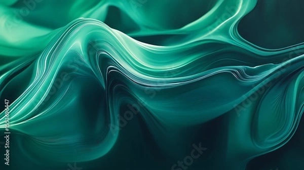 Obraz A vivid emerald green background with smooth flowing patterns