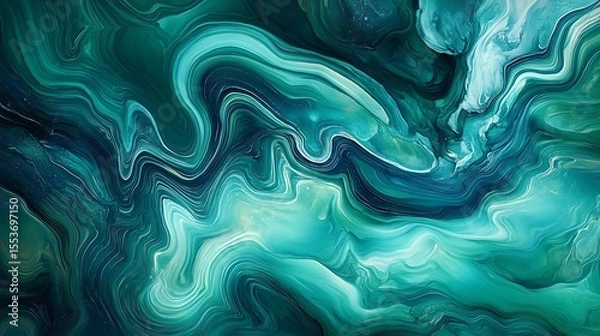Obraz A vivid emerald green background with smooth flowing patterns