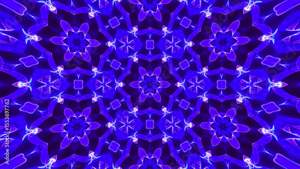 Obraz Abstract colorful kaleidoscopic geometric pattern. Kaleidoscopic background design. Hypnotic background. 3D rendering