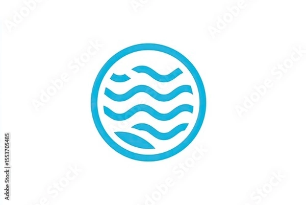 Obraz Circular design featuring stylized water waves.