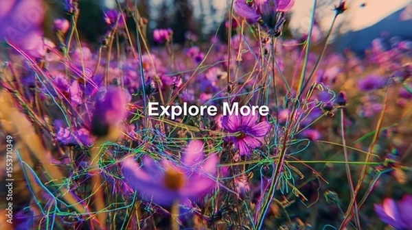 Obraz Minimalist wall art with the quote "Explore More" set over a scenic backdrop, perfect for travel blogs or promotional material.
