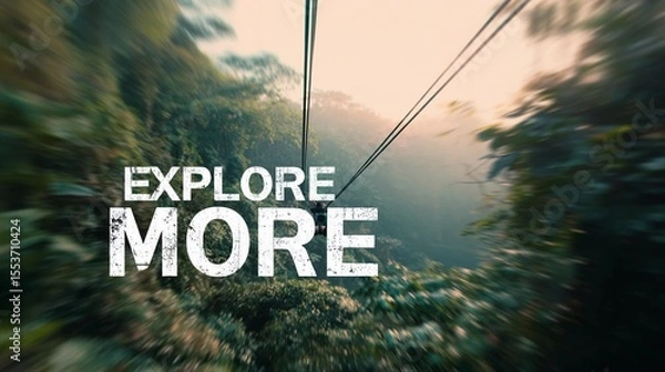 Obraz Minimalist wall art with the quote "Explore More" set over a scenic backdrop, perfect for travel blogs or promotional material.