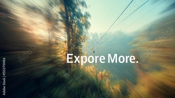 Obraz Minimalist wall art with the quote "Explore More" set over a scenic backdrop, perfect for travel blogs or promotional material.