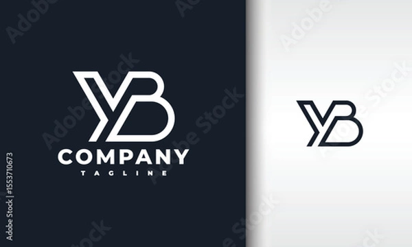 Fototapeta monogram letter YB logo
