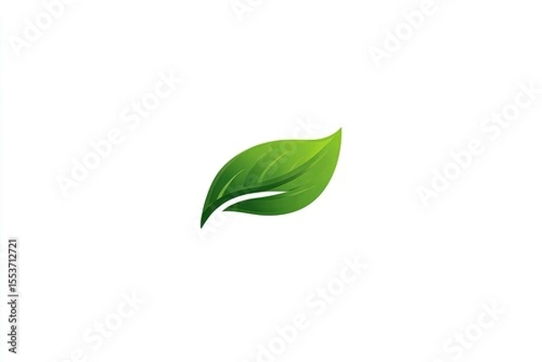 Fototapeta Two green leaves graphic design.