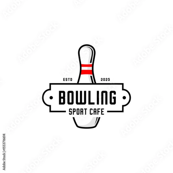 Obraz Bowling sport cafe logo design 