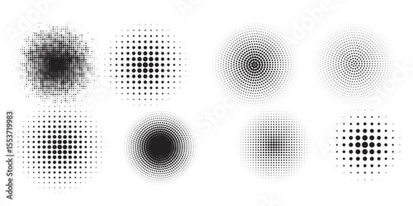 Fototapeta Halftone gradient. Dotted gradient, smooth dots spraying and halftones dot background seamless modern arts	 dotted simple