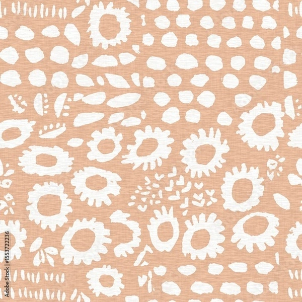 Fototapeta Calm minimal shape seamless pattern. Gender neutral baby nursery decor background. Scandi style sketch wallpaper in decorative kid fashion swatch. 