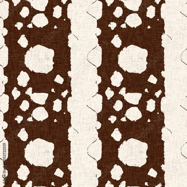 Fototapeta Calm scribble shape minimal shape seamless pattern. Gender neutral baby nursery natural brown linen decor background. Scandi style sketch doodle wallpaper in decorative kid fashion swatch. 
