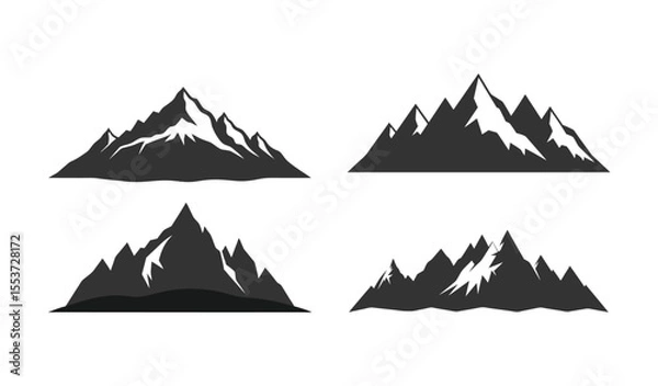 Obraz A set of mountain vector art illustration