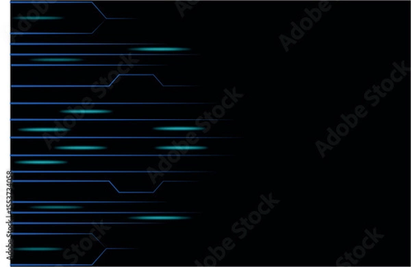 Obraz Digital Circuit Lines Background – Futuristic Blue Tech Art Design
