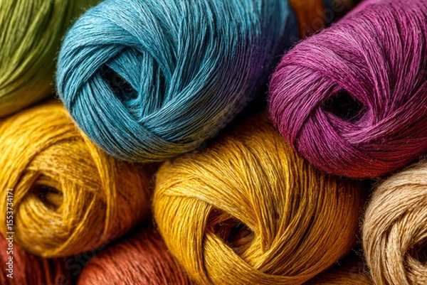 Obraz Colorful dyed agave fiber bundles for textile and handicraft production