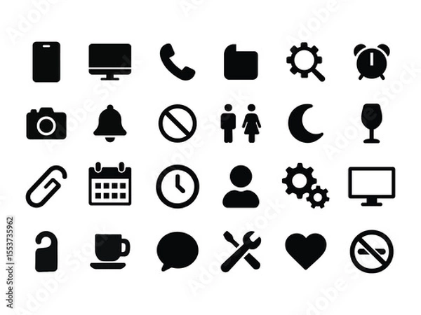 Fototapeta User Interface Universal Solid Icon Set. Icons are Suitable for Web Page, Mobile App, UI, UX and GUI design