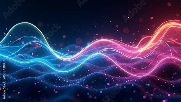 Fototapeta Abstract colorful wave background. Generative Ai.