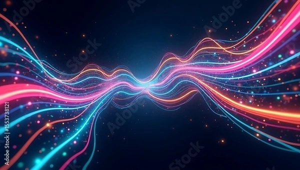 Fototapeta Abstract colorful wave background. Generative Ai.