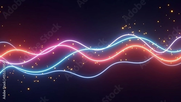 Fototapeta Abstract colorful wave background. Generative Ai.