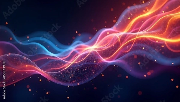 Fototapeta Abstract colorful wave background. Generative Ai.