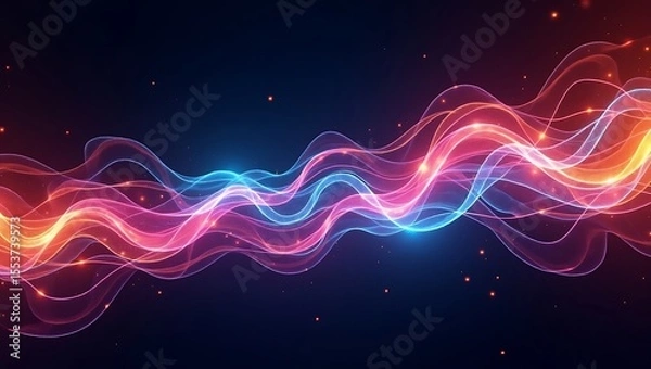 Fototapeta Abstract colorful wave background. Generative Ai.