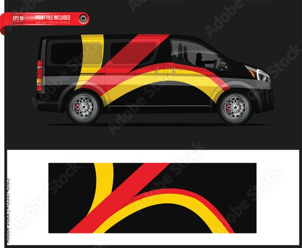 Obraz Van Wrap Design with Red Yellow and Black Colors