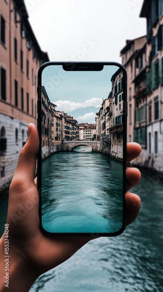 Fototapeta Capturing Canals: A Smartphone Perspective