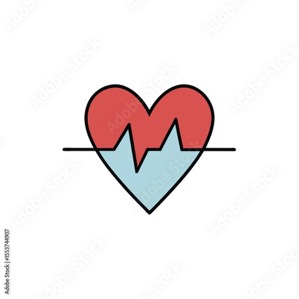 Fototapeta a heartbeat line forming a heart in the middle  ek