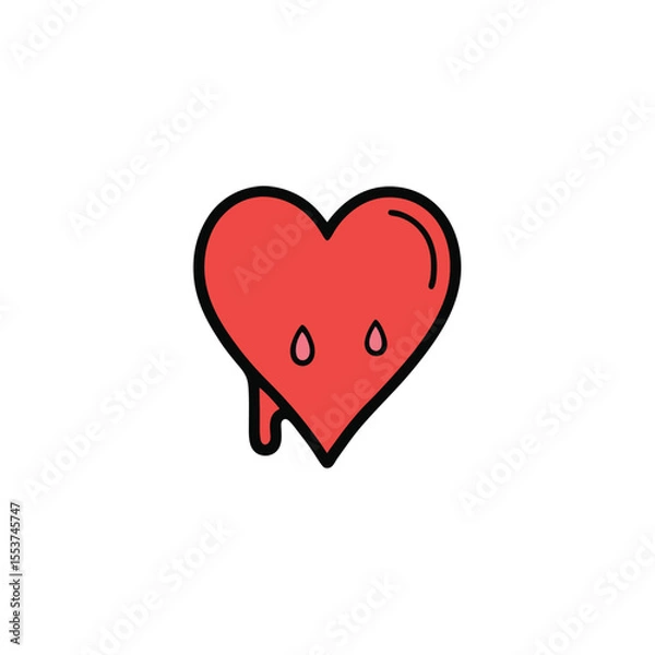 Fototapeta a melting heart icon with dripping liquid  vector 
