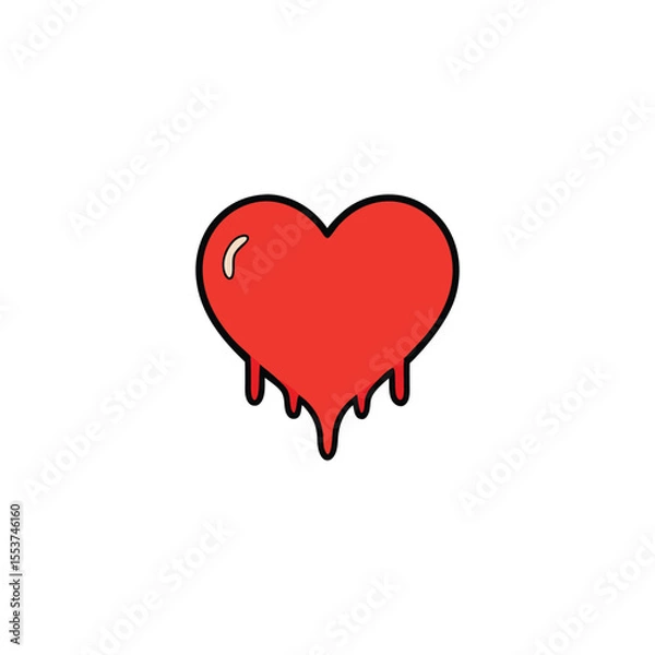 Fototapeta a melting heart icon with dripping liquid  vector 