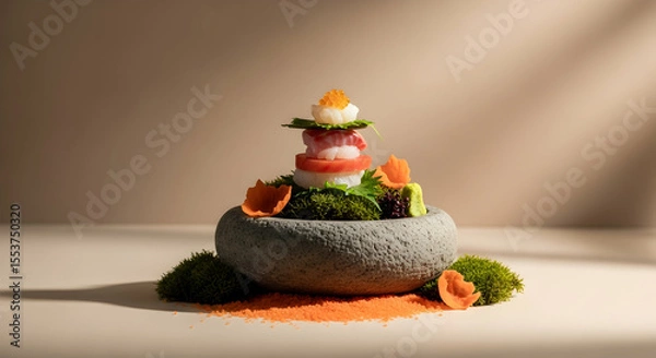 Fototapeta Elevated Culinary Creation An Artistic Fusion of Flavors and Visual Presentation