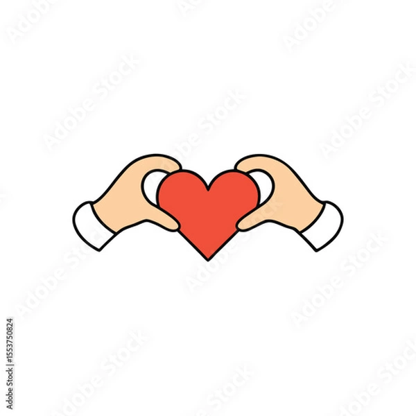 Fototapeta two hands shaping a heart shape with fingers  hold