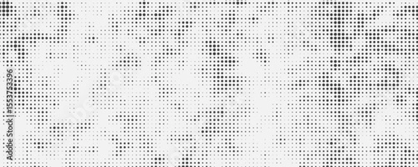 Fototapeta Dotted halftone black and white retro layout. Abstract pop art style page background template. Vector illustration
