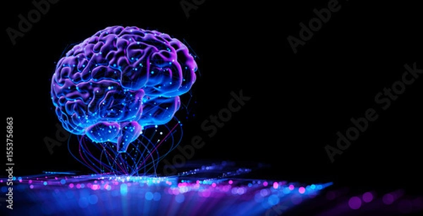 Fototapeta Human Brain - Futuristic Concept of Intelligence, science and mind