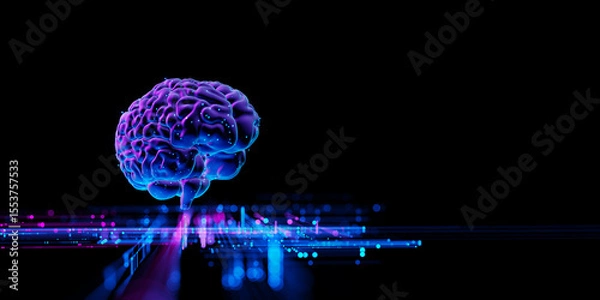 Fototapeta Human Brain - Futuristic Concept of Intelligence, science and mind