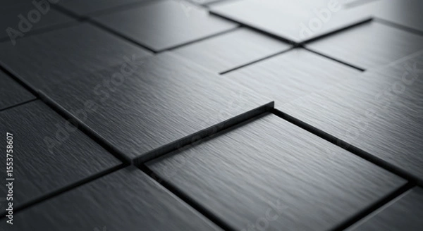 Obraz Metallic Square Tiles Abstract Background