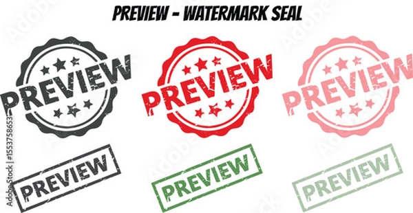 Fototapeta Preview Label Stamp Template – Editable Watermark for Review Documents. Modern Infographic Elements – Fully Editable SVG for PowerPoint, Web, Illustrator, and most vector-based applications.