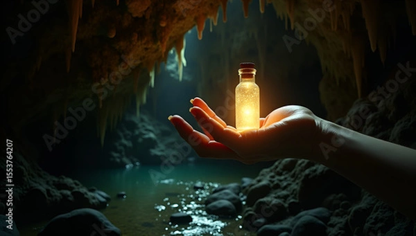 Fototapeta Illuminated Mysteries: The Hand and the Cave