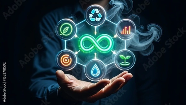 Fototapeta Circular Economy Principles Visualized Through Eco-Friendly Systemic Design Concepts