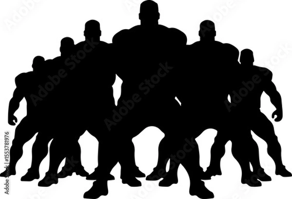 Fototapeta american football players, silhouette, catch, catching, jump, jumping, ball, sport, team,  vector