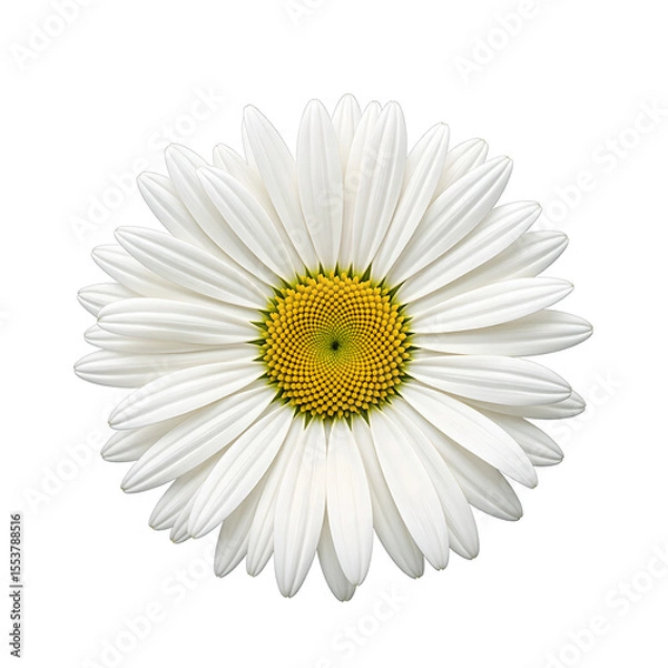 Obraz A delicate white daisy with a sunny yellow center featuring elegant long petals on a clean white background