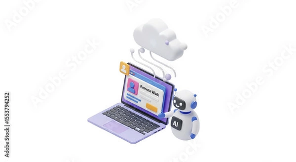 Fototapeta Aipowered Remote Work Solution