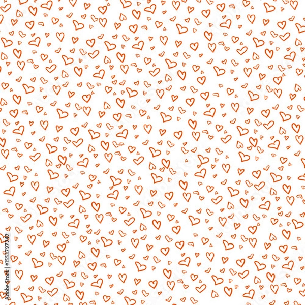Obraz hand drawn seamless pattern with hearts on transparent background