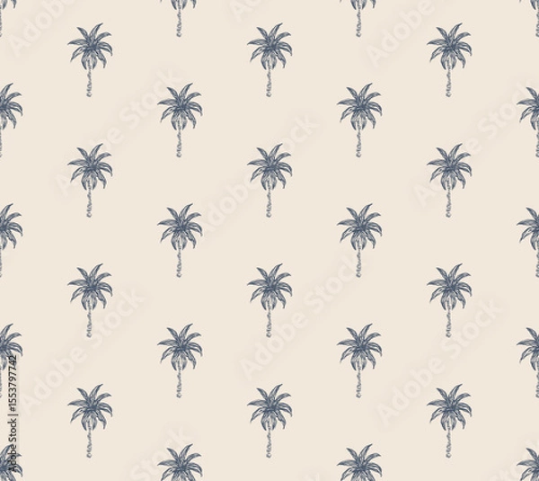 Obraz hand drawn palm Leaves background. summer pattern for palm tree design. tropical print design. summer t shirt  design. california long beach typogaphy graphics