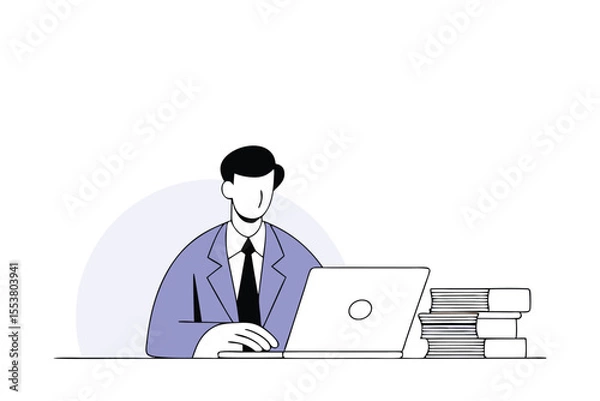 Fototapeta businessman-working-.eps